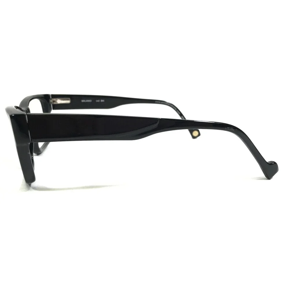 Etnia Eyeglasses Frames MILANO col. BK Shiny Black Square Full Rim 51.5-16-140